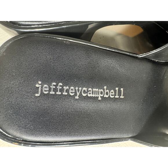 Jeffrey Campbell Bubblegum platform Jelly sandals black slides slip on Sz 9 - Picture 4 of 8